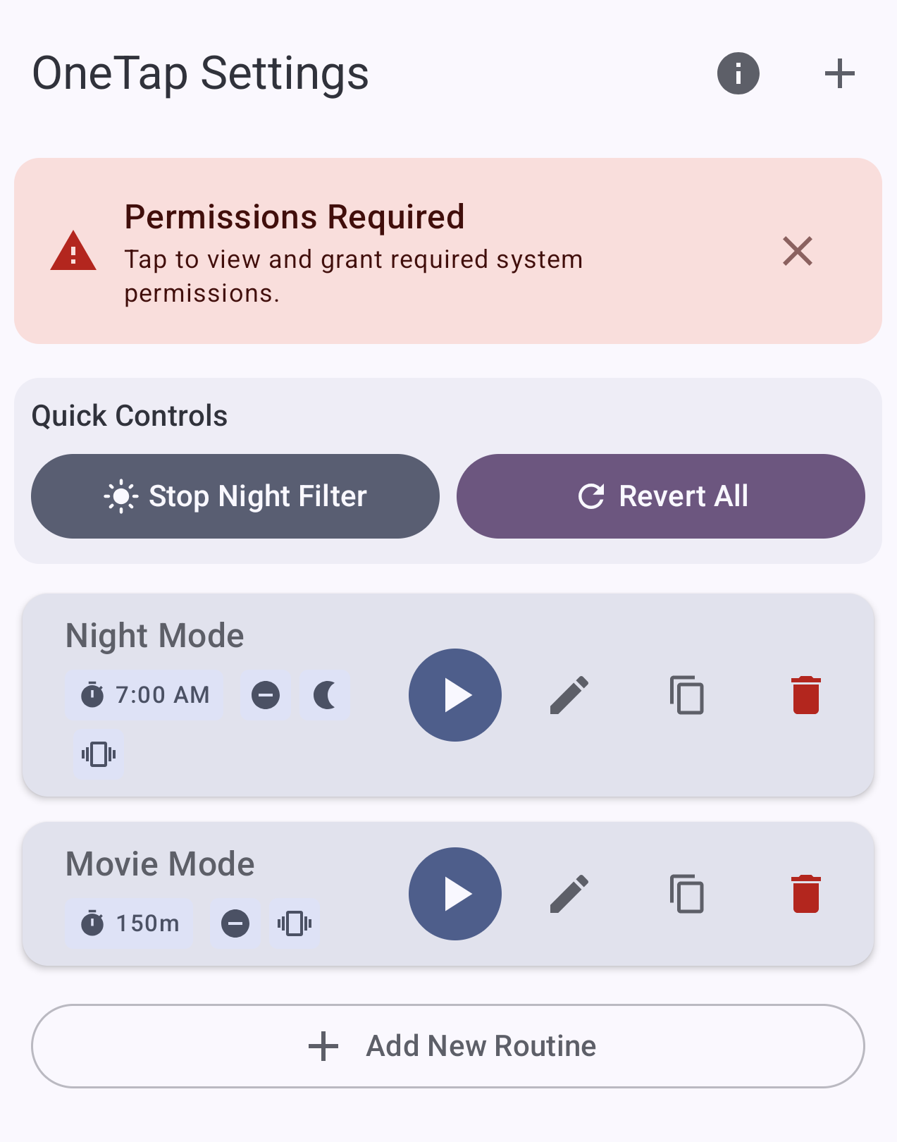 Permissions Warning Banner
